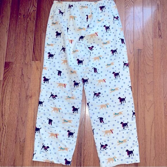 LL Bean Retriever Dog Print Flannel Pajama Pant Lounge Pant MED EUC - Picture 4 of 14